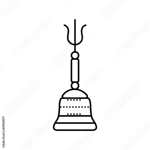 daoist bell taoism line icon vector. daoist bell taoism sign. isolated contour symbol black illustration
