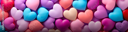 Colorful hearts background for Valentine's day.  photo