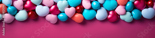 Colorful hearts background for Valentine's day.  © Anastasia Boiko