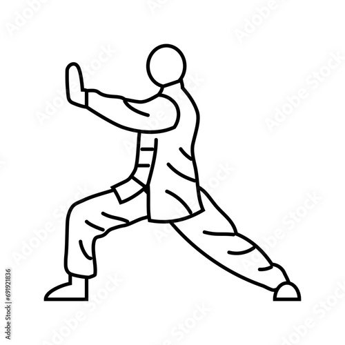tai chi practice taoism line icon vector. tai chi practice taoism sign. isolated contour symbol black illustration