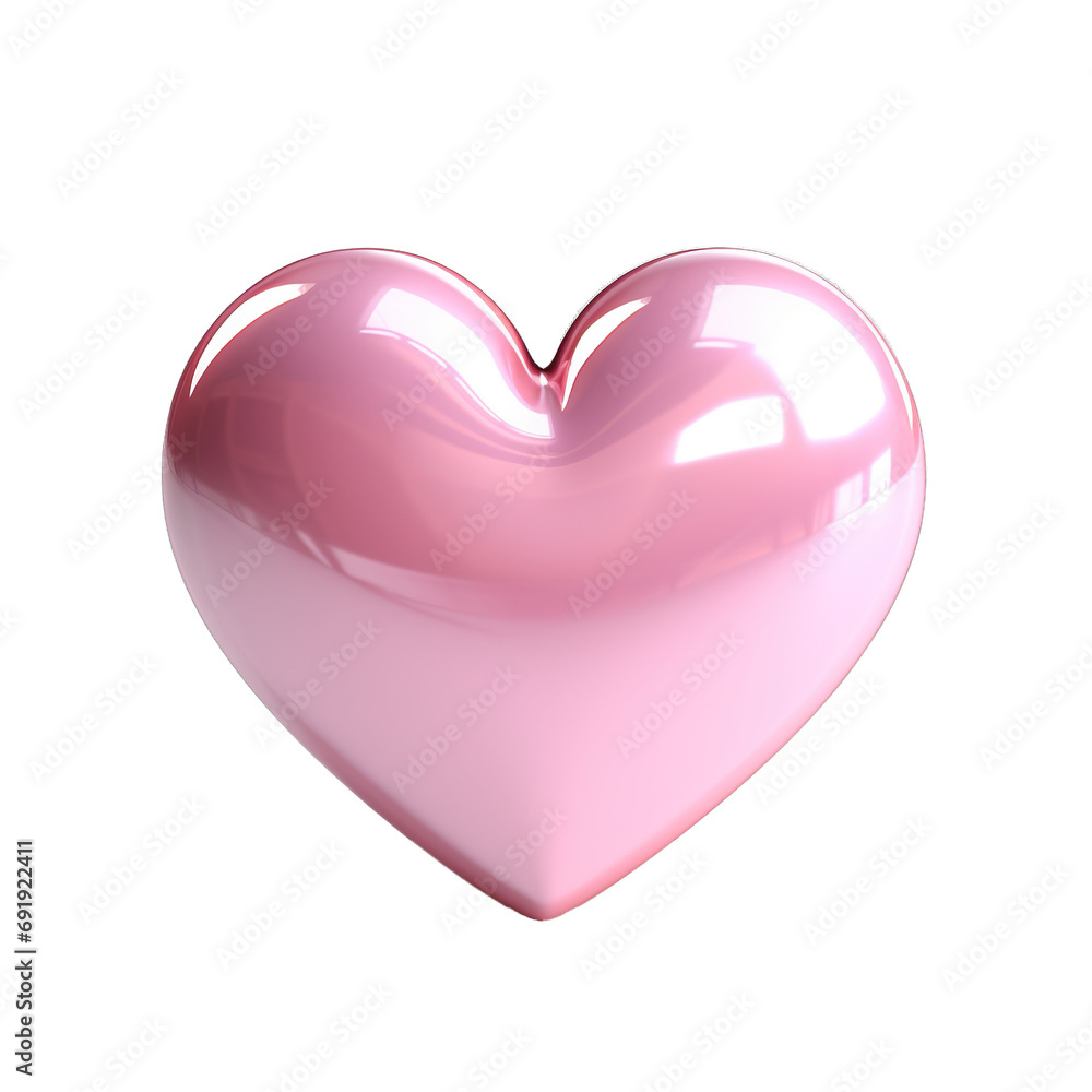 Shiny Pink Heart Symbol on Transparent Background, PNG Transparent. Love, Valentine, Like
