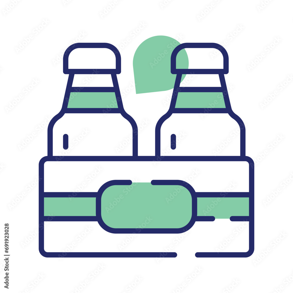 Icon of milk bottles crate in modern design style, ready for premium use Icon of milk bottles crate in modern design style, ready for premium use