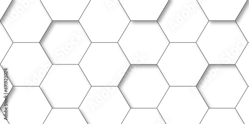 Abstract background with hexagons Abstract hexagon polygonal pattern background vector. seamless bright white abstract honeycomb background. 