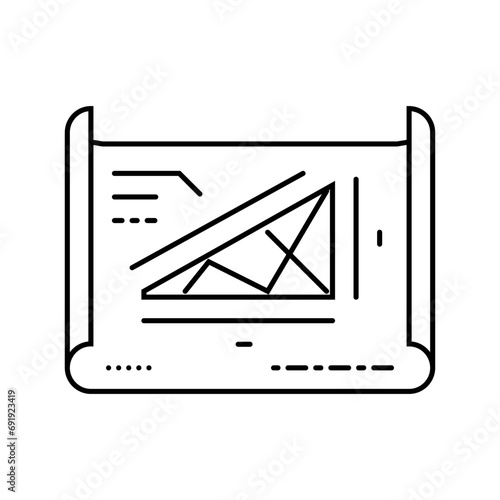 structural drafting architectural drafter line icon vector. structural drafting architectural drafter sign. isolated contour symbol black illustration