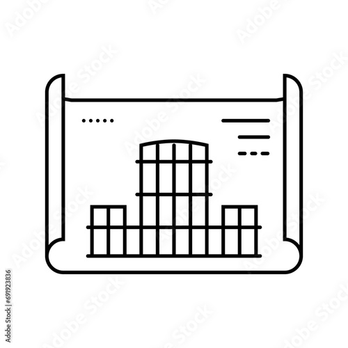 blueprint creation architectural drafter line icon vector. blueprint creation architectural drafter sign. isolated contour symbol black illustration