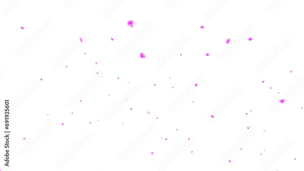 Pink snow falling on white background, alpha channel Pink snow falling on white background, alpha channel