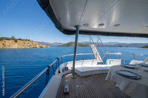 yacht interior. luxury boat inside © ALPSARAL