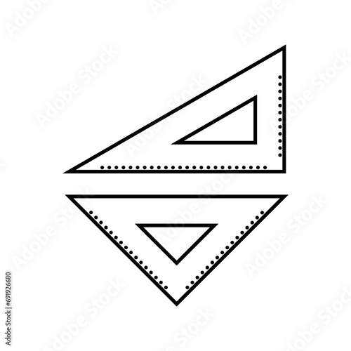 drafting triangle architectural drafter line icon vector. drafting triangle architectural drafter sign. isolated contour symbol black illustration