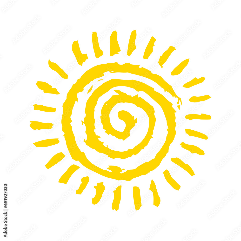Hand drawn Sun symbol painted with ink brush, png clipart isolated on transparent background Hand drawn Sun symbol painted with ink brush, png clipart isolated on transparent background