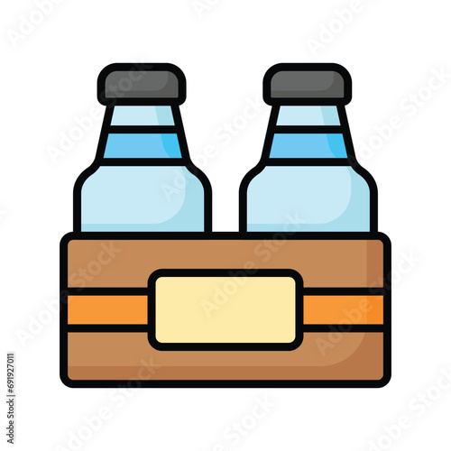 Icon of milk bottles crate in modern design style, ready for premium use