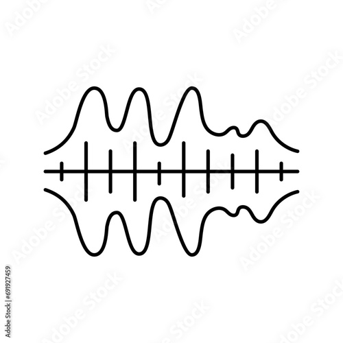 sound waves audiologist doctor line icon vector. sound waves audiologist doctor sign. isolated contour symbol black illustration