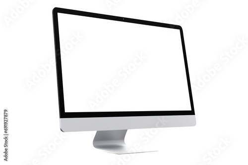 Modern desktop pc mocup. monitor display with blank screen isolated on transparent background Remove png, Clipping Path, pen tool photo