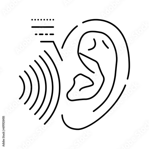 hearing test audiologist doctor line icon vector. hearing test audiologist doctor sign. isolated contour symbol black illustration