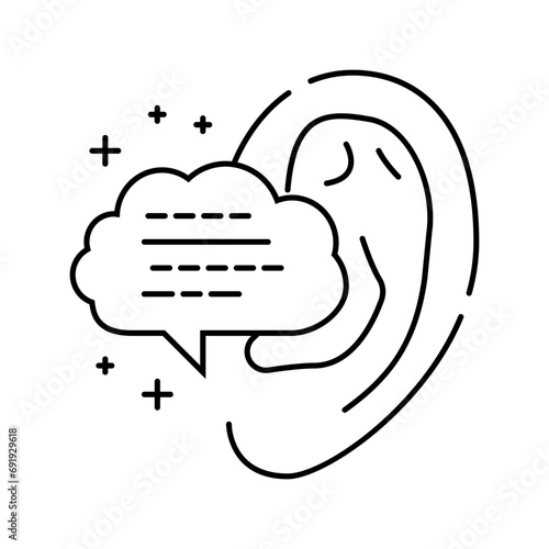 speech therapy audiologist doctor line icon vector. speech therapy audiologist doctor sign. isolated contour symbol black illustration