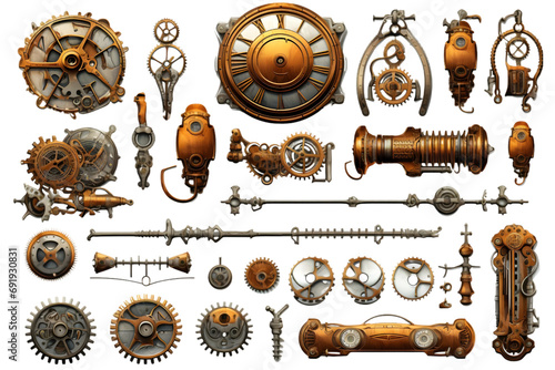 steampunk design elements. Generative AI.