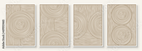 Modern Neutral Abstract Printable Wall Art Set of 4 Simple Line Print Beige Minimalist Wall Art Contemporary Home Decor Modern Wall Art