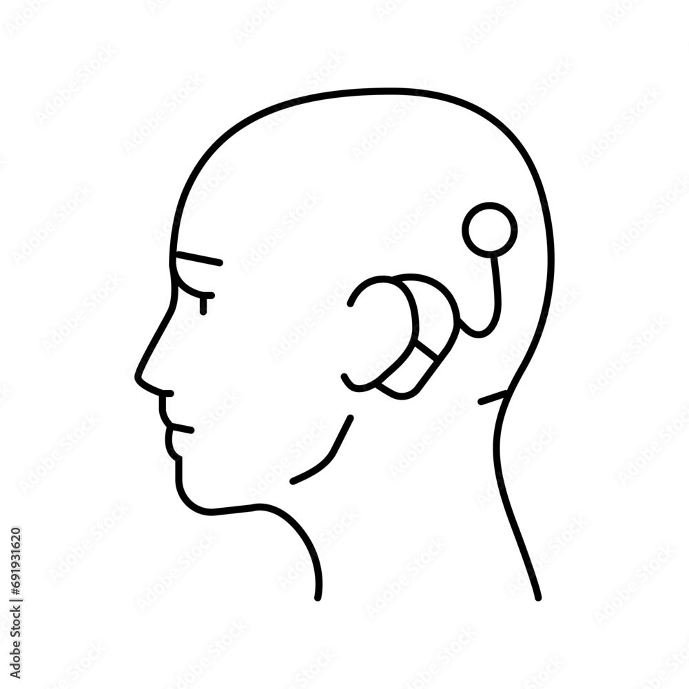 cochlear implant audiologist doctor line icon vector. cochlear implant audiologist doctor sign. isolated contour symbol black illustration cochlear implant audiologist doctor line icon vector. cochlear implant audiologist doctor sign. isolated contour symbol black illustration