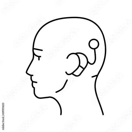 cochlear implant audiologist doctor line icon vector. cochlear implant audiologist doctor sign. isolated contour symbol black illustration