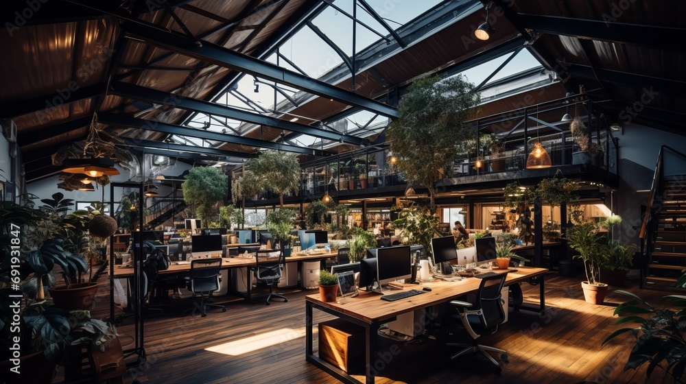 Vibrant and inspiring workspaces  creative design, modern interiors, and office culture