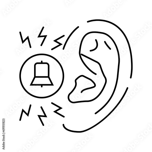 tinnitus relief audiologist doctor line icon vector. tinnitus relief audiologist doctor sign. isolated contour symbol black illustration