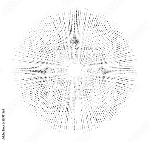 円形に広がるドット背景　ベクター素材