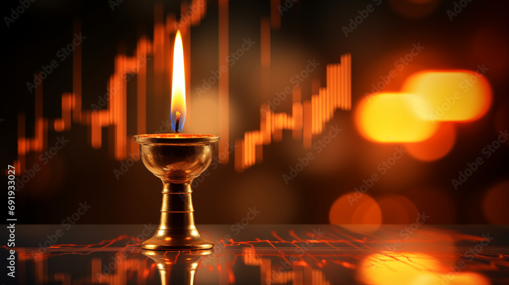 Financial Glow: Candlelight Illuminating Stock Price Charts Financial Glow: Candlelight Illuminating Stock Price Charts