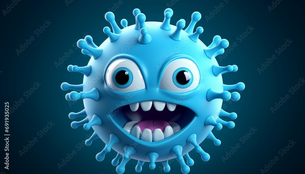 illustration of funny virus character with happy face illustration of funny virus character with happy face