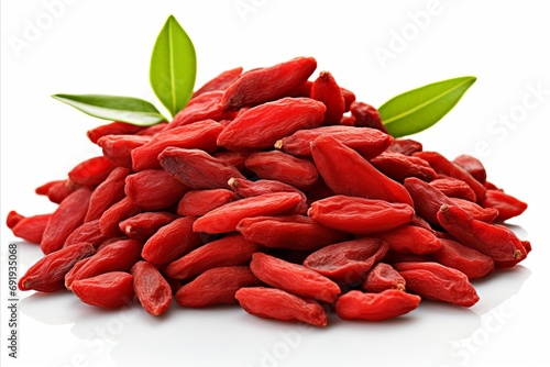Ripe goji berry on white background, perfect for healthy concepts and designs   high quality image photo