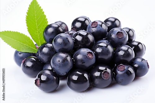 Fresh ripe acai berry with vibrant colors isolated on a clean white background   high quality image photo