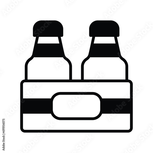 Icon of milk bottles crate in modern design style, ready for premium use