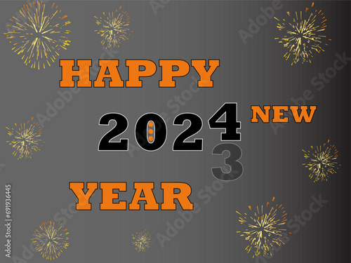 Happy New Year 2024 luxurious numbers, Premium vector illustration design for Background, posters, banners, calendar and greetings