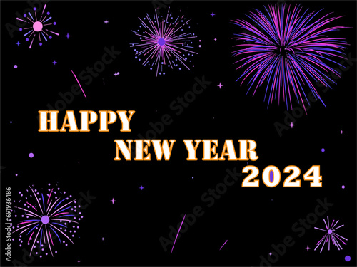 Happy New Year 2024 luxurious numbers, Premium vector illustration design for Background, posters, banners, calendar and greetings