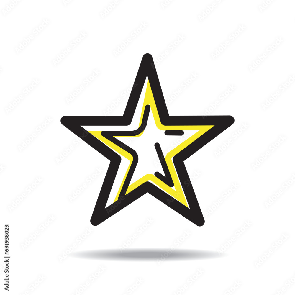 Fototapeta premium star icon symbol vector, star with color inside