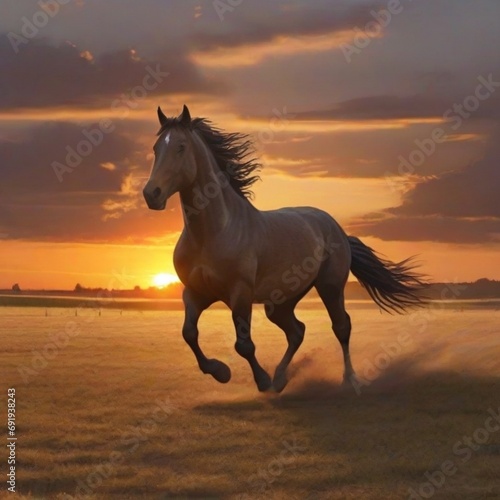 horse at sunset © Shabila