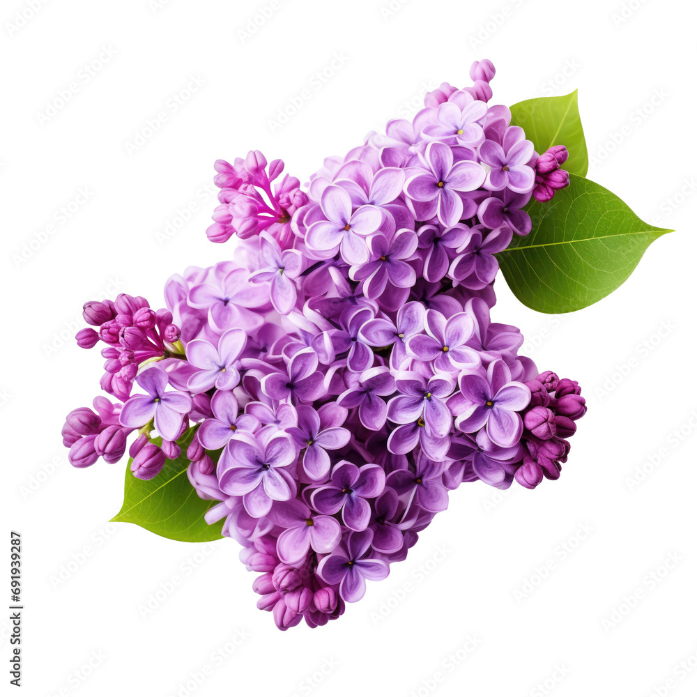 Obraz premium Lilac flowers isolated on a transparent background