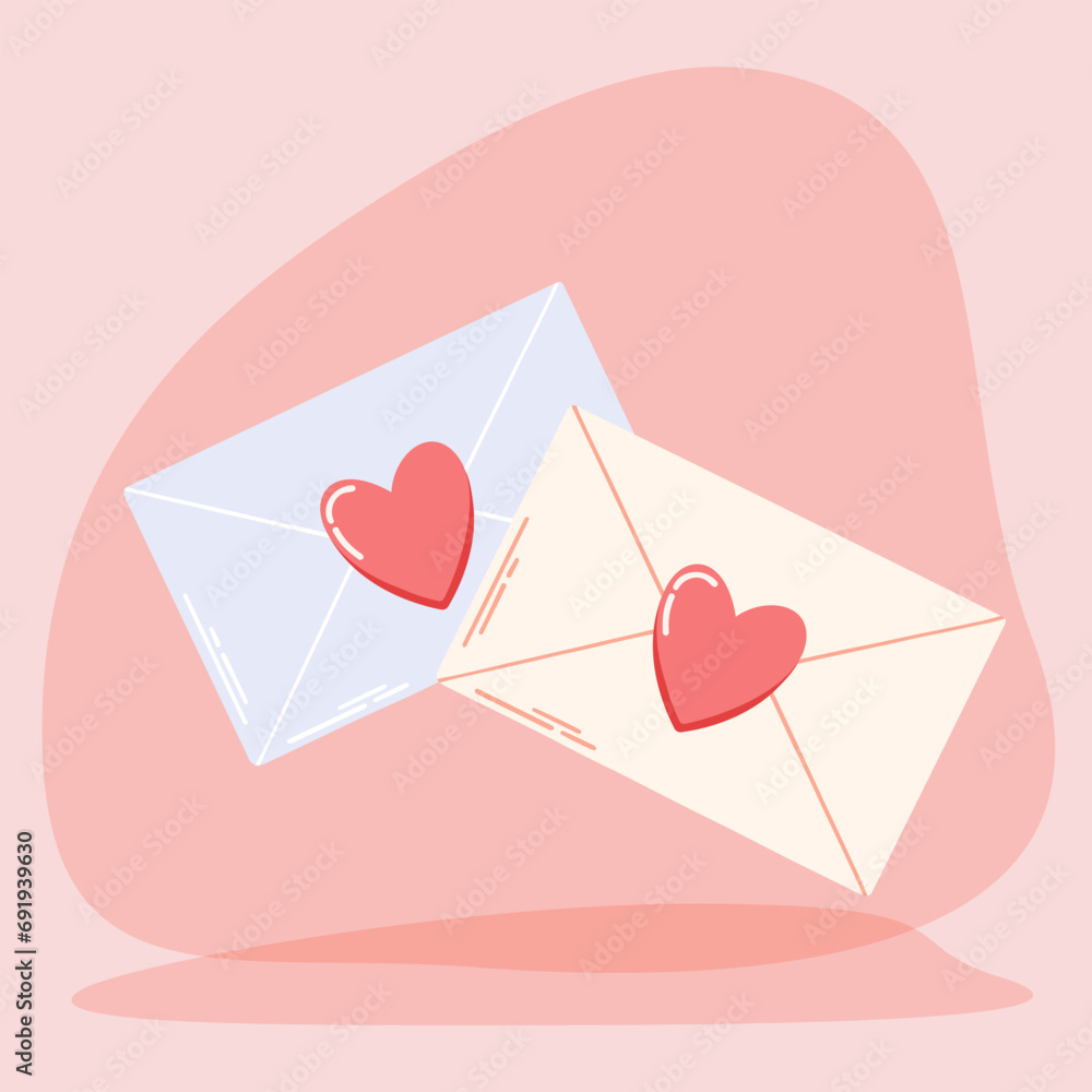 Clip art of hand drawn love letters with heart seal on isolated background. Romantic design for Valentine’s day, mother’s day, wedding celebration, greeting card, paper crafts, home decor. Clip art of hand drawn love letters with heart seal on isolated background. Romantic design for Valentine’s day, mother’s day, wedding celebration, greeting card, paper crafts, home decor.