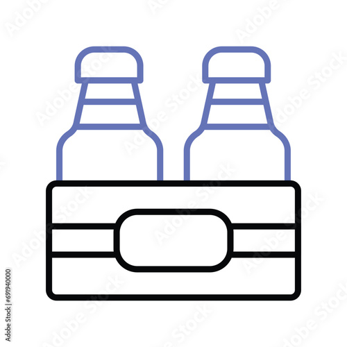 Icon of milk bottles crate in modern design style, ready for premium use
