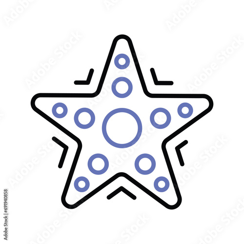 Starfish vector design in modern style, isolated on white background