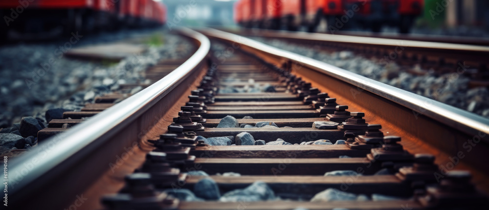 Close-up of train tracks. Close-up of train tracks.