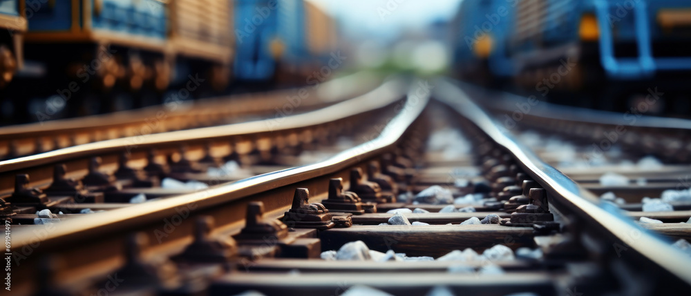 Close-up of train tracks. Close-up of train tracks.