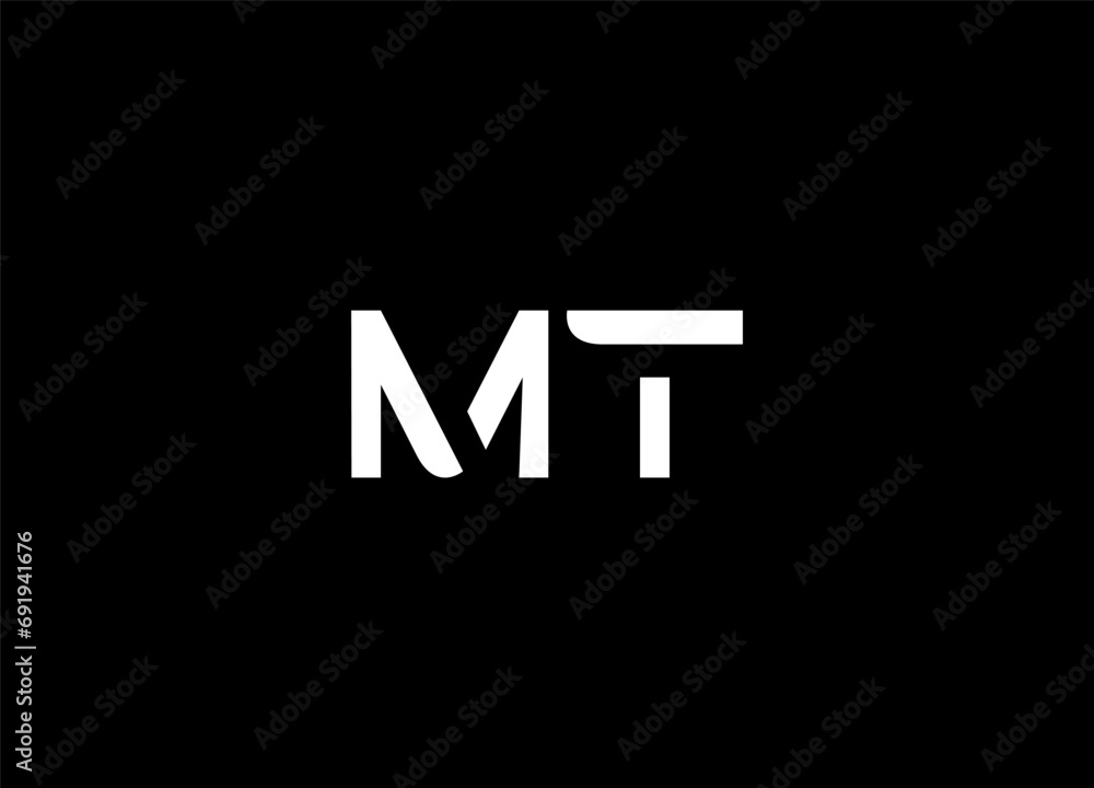 Initial Letter mt Logo Design Monogram Creative Modern Sign Symbol Icon