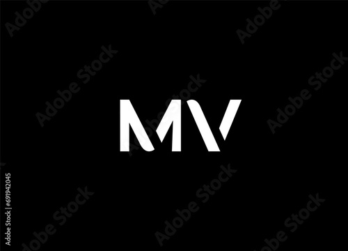 Initial Letter mv Logo Design Monogram Creative Modern Sign Symbol Icon