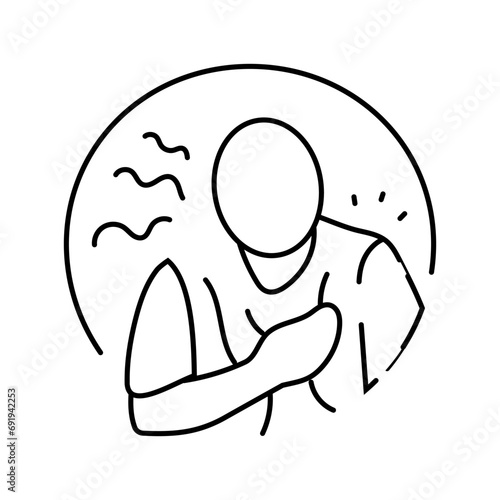 shortness of breath disease symptom line icon vector. shortness of breath disease symptom sign. isolated contour symbol black illustration