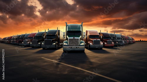 fleet of trucks. photo