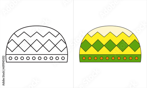 Topi doodle vector of cap icon moeslim man