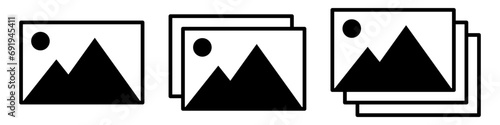 Picture frame icon symbol set