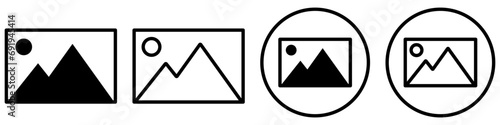 Picture frame icon symbol set