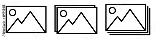 Picture frame icon symbol set