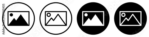 Picture frame icon symbol set