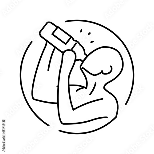 excessive thirst urination disease symptom line icon vector. excessive thirst urination disease symptom sign. isolated contour symbol black illustration